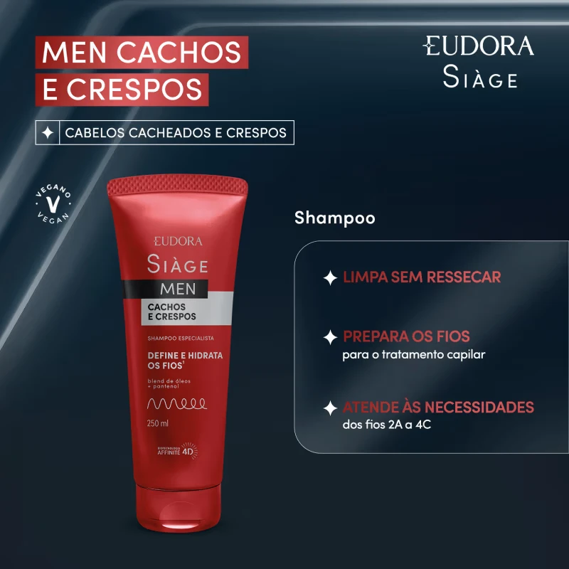 SHAMPOO MEN CACHOS E CRESPOS