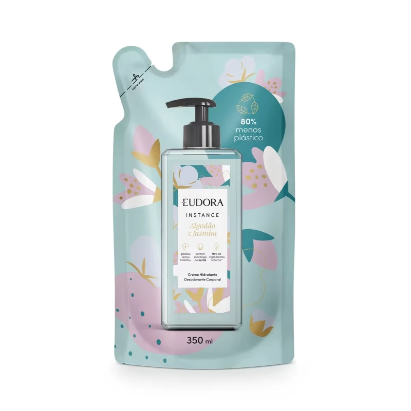Refil Creme Hidratante Desodorante Corporal Instance Algodão e Jasmim 350ml