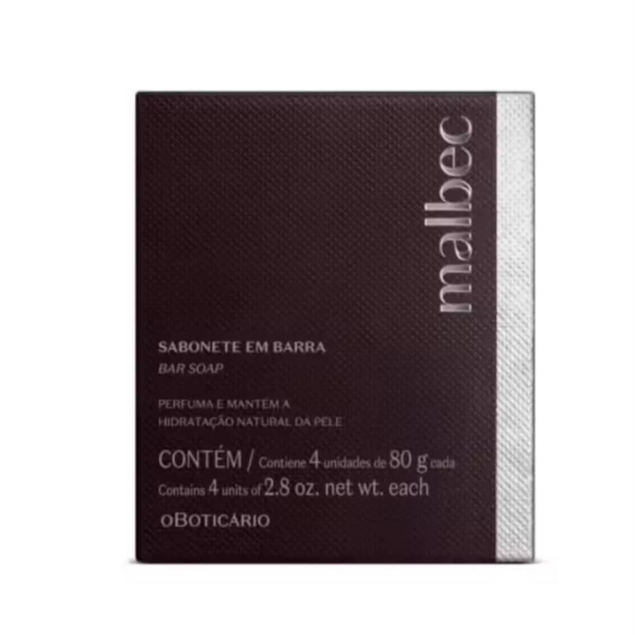 Malbec Sabonete em barra com 4 unid de 80g cada