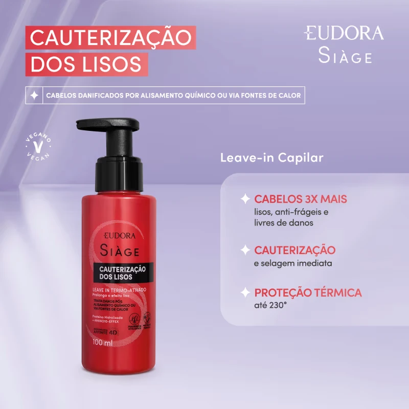 Leave-in Capilar Siàge Cauterização dos Lisos 100ml