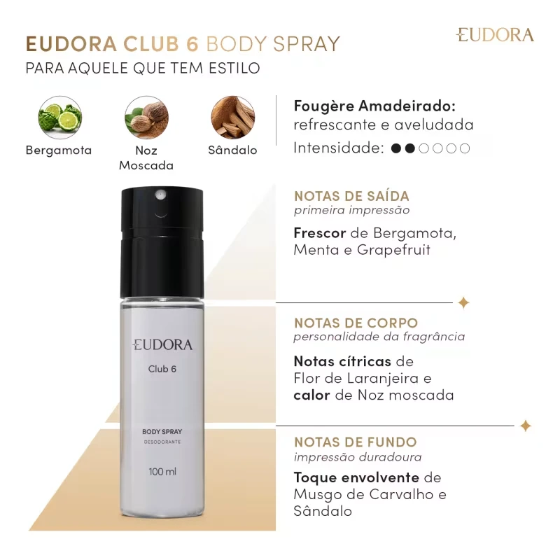 Desodorante Body Spray Club 6 100ml