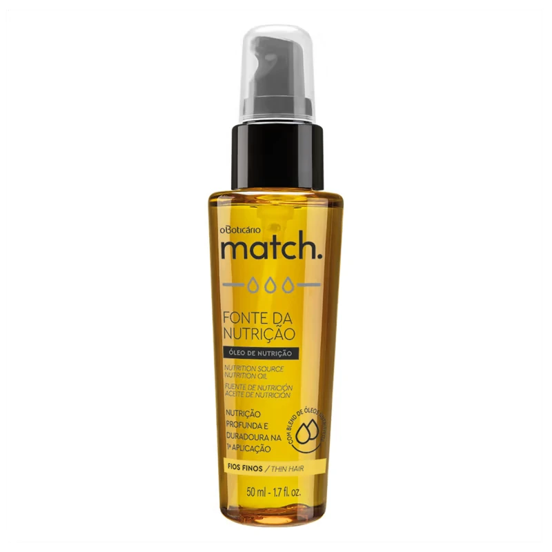 Óleo Capilar Match Fonte da Nutrição Fios Finos, 50ml