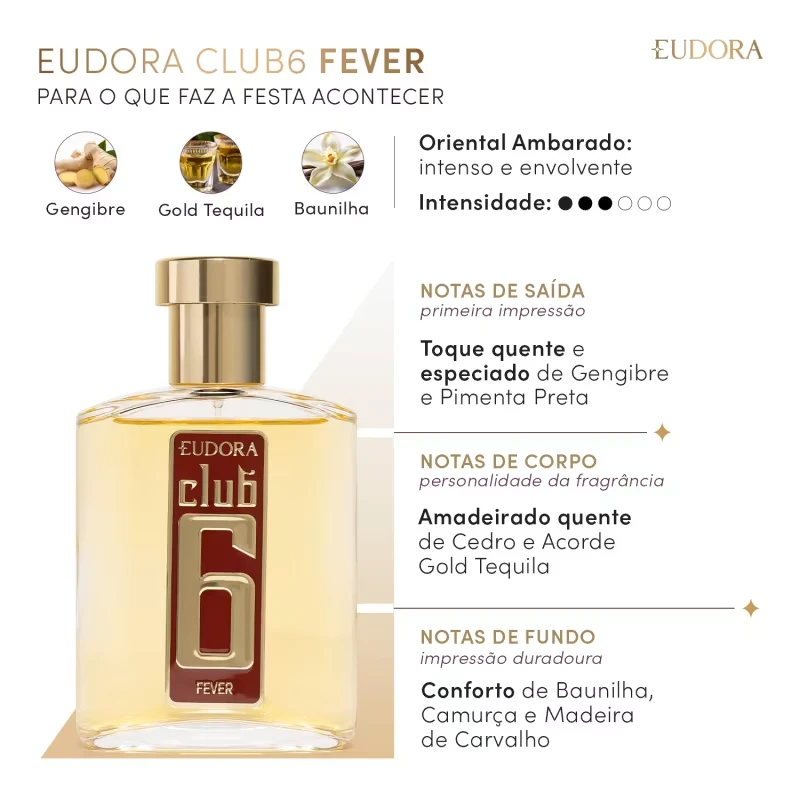Desodorante Colônia Club 6 Fever 95ml
