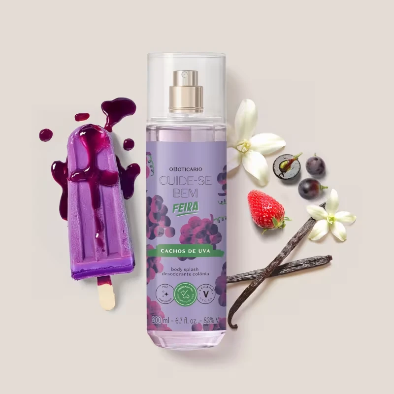 Body Splash Desodorante Colônia Cuide-se Bem Feira Cachos de Uva 200ml