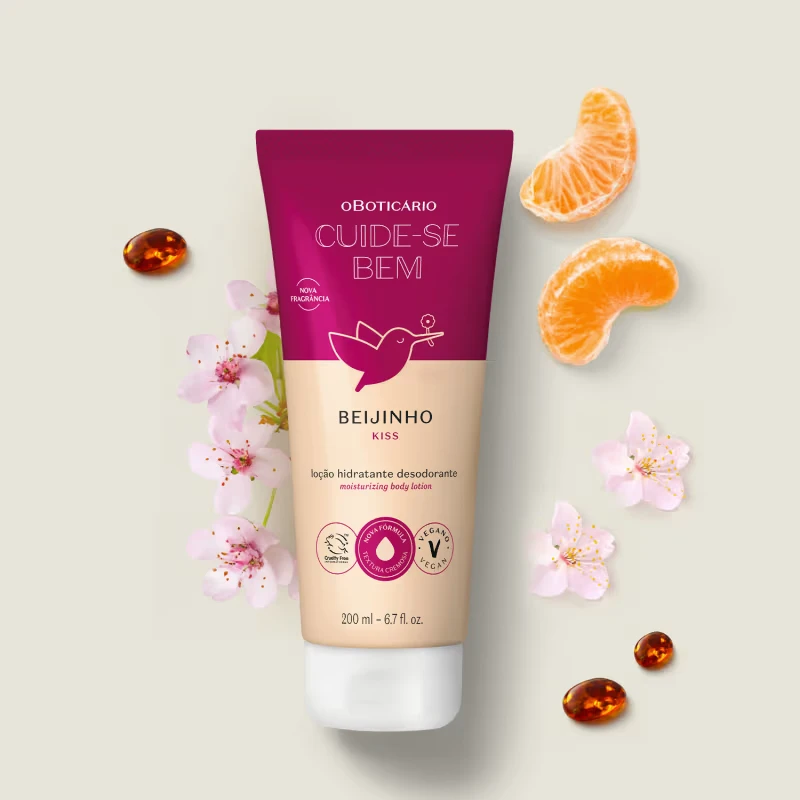 Loção Desodorante Hidratante Corporal Cuide-se Bem Beijinho 200ml