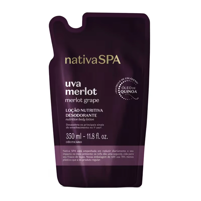Refil Loção Nutritiva Desodorante Nativa Spa Uva Merlot 350ml