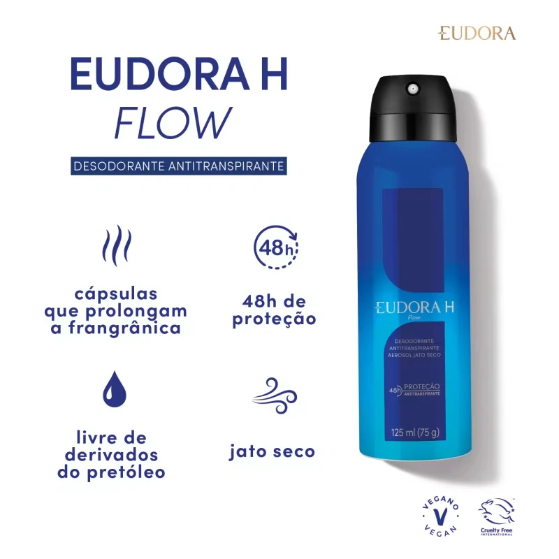 Desodorante Antitranspirante Aerosol H Flow 125ml