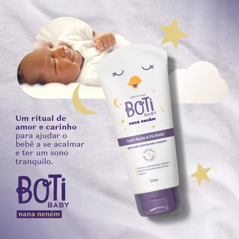 Loção Banho e Pós-Banho Boti Baby Nana Neném 150g