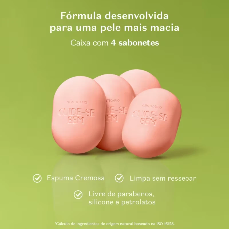 Sabonete em Barra Cuide-Bem Pessegura 4x80g