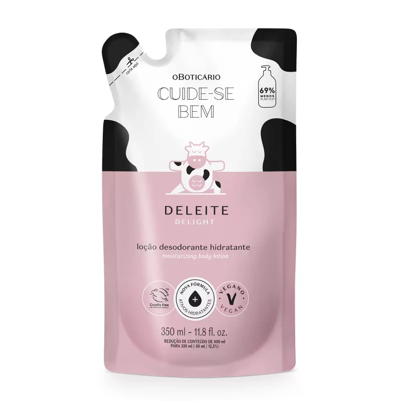 Refil Loção Desodorante Hidratante Corporal Cuide-se Bem Deleite 350ml