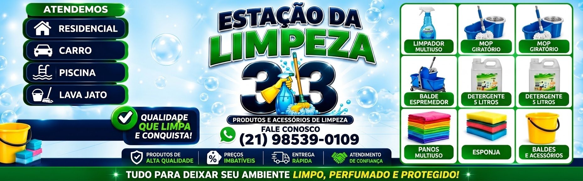 Banner Estação da limpeza 33 🧼