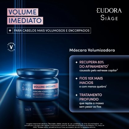 Máscara Capilar Siàge Volume Imediato 250G
