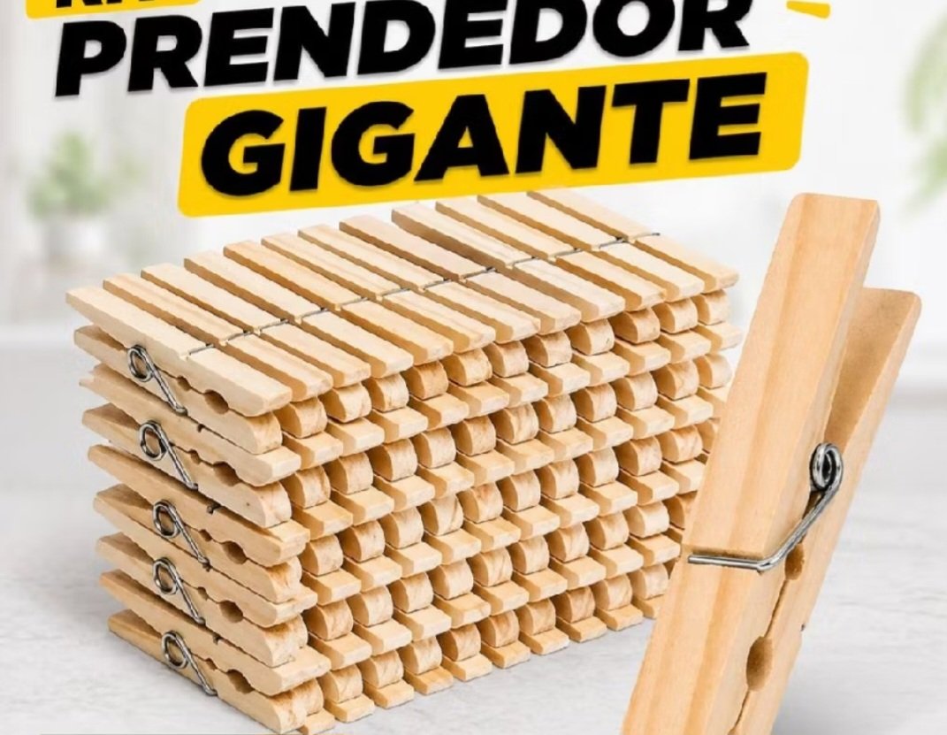 Prendedor madeira grande pct com 12 uni.