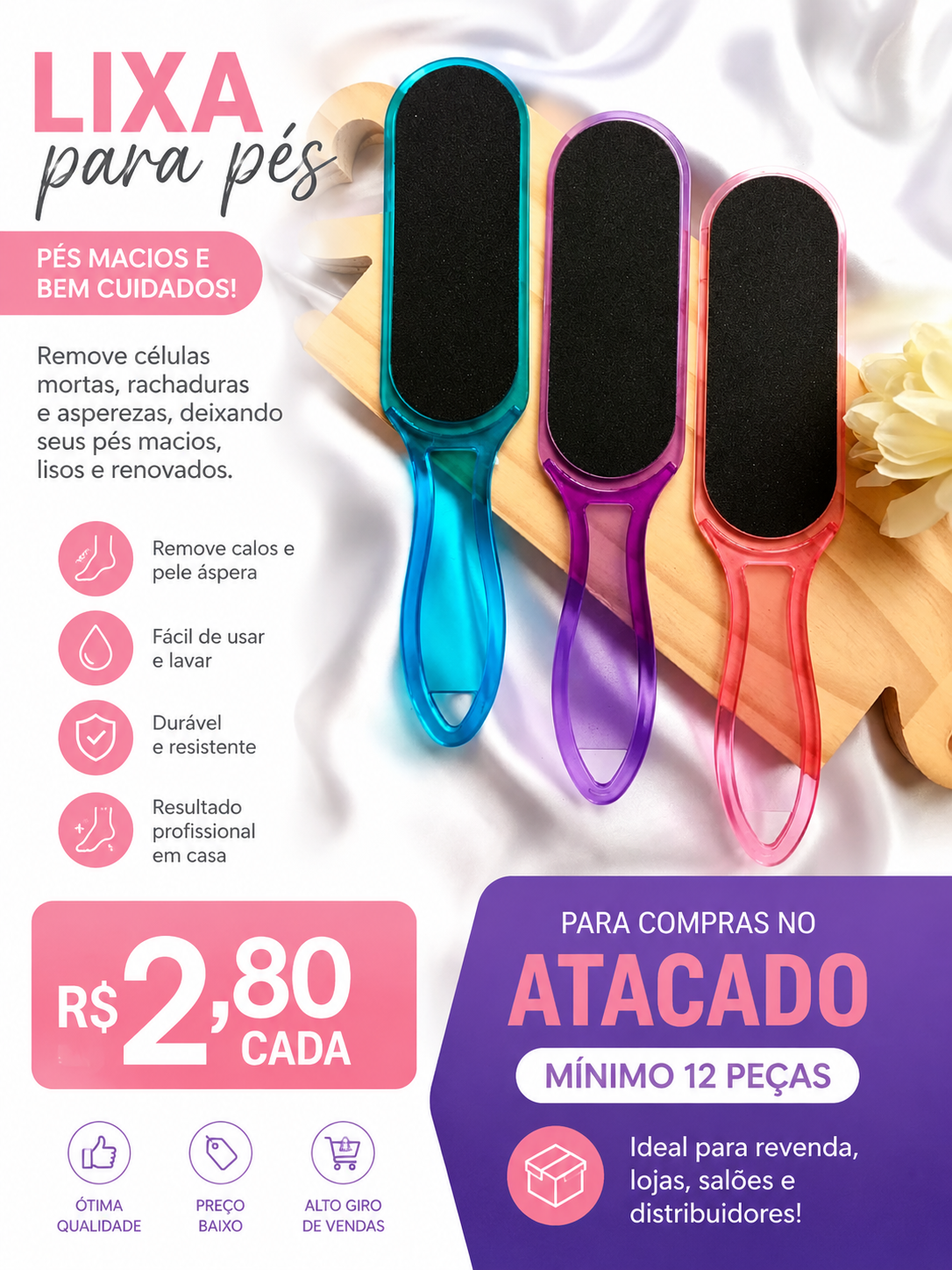 Lixa para pés / a partir de 12 un.