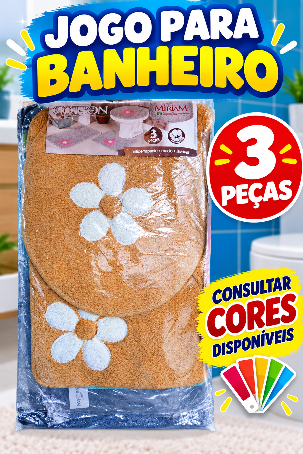 Jogo p banheiro com 3 peças