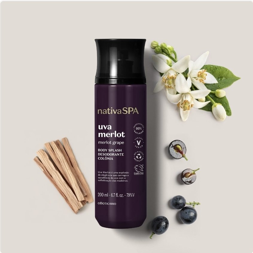 Body Splash Desodorante Colônia Nativa SPA Uva Merlot