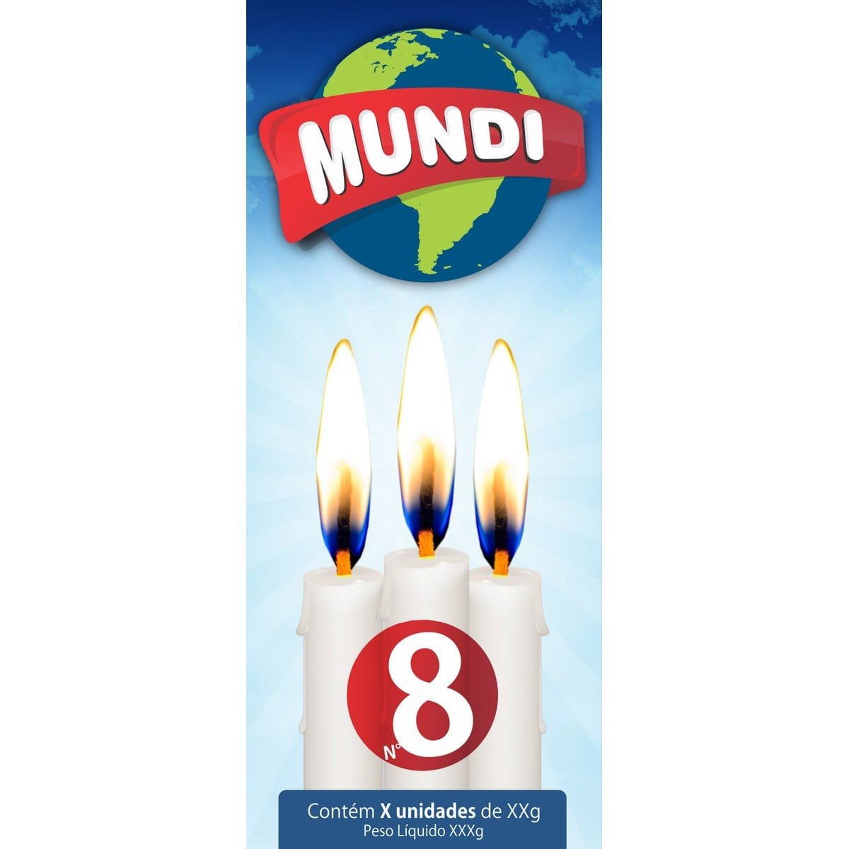 Vela 🕯️ 8 unidades 200 Gr