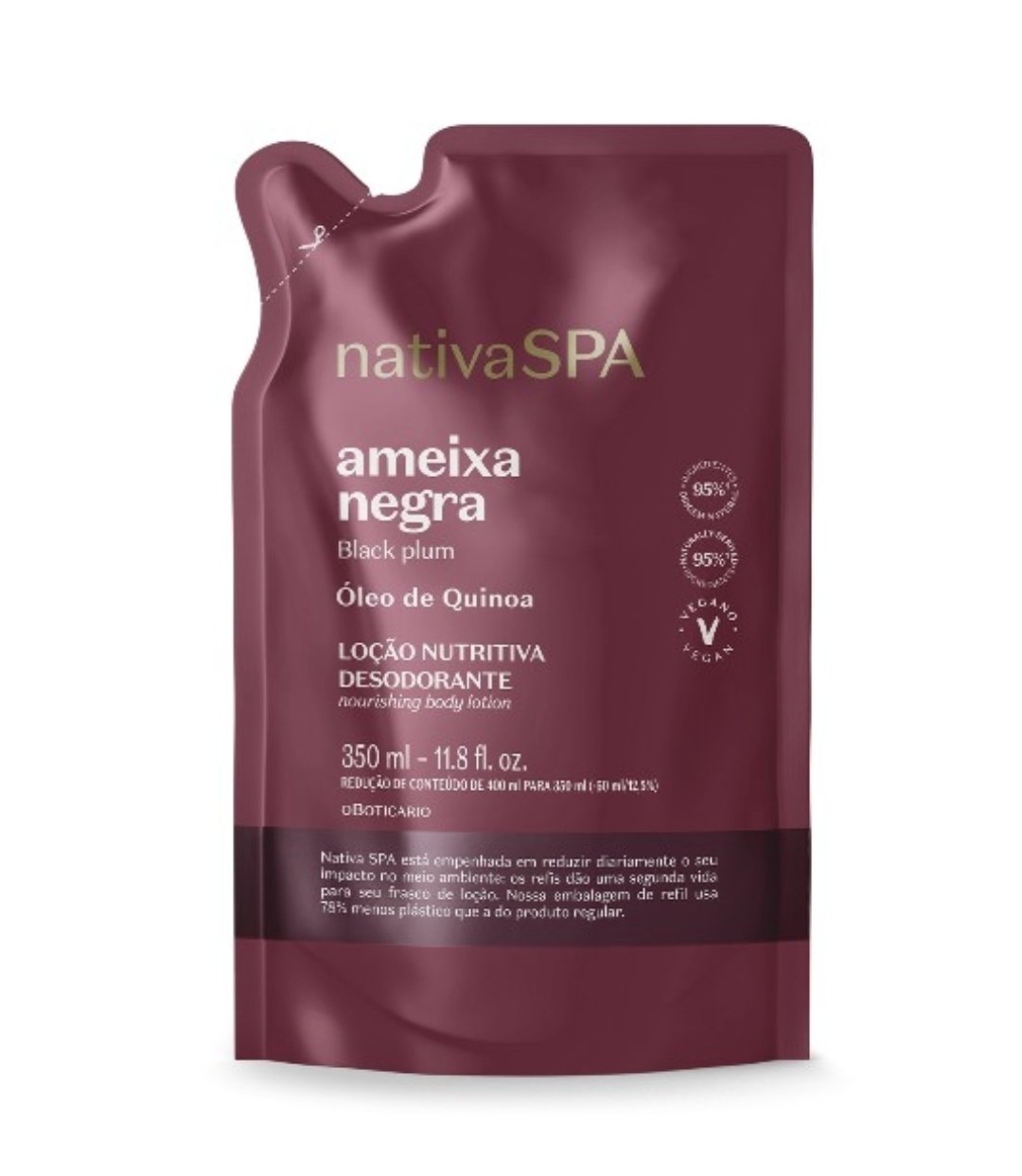 Refil Loção Desodorante Hidratante Corporal Nativa SPA Ameixa Negra