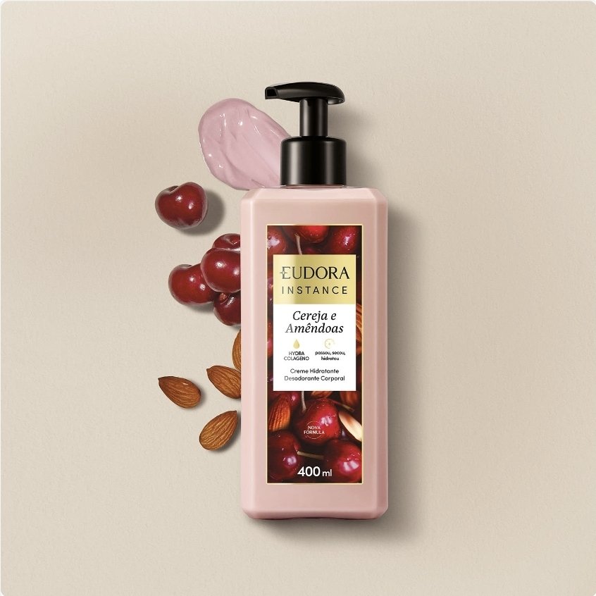 Creme Hidratante Desodorante Corporal Instance Cereja E Amêndoas