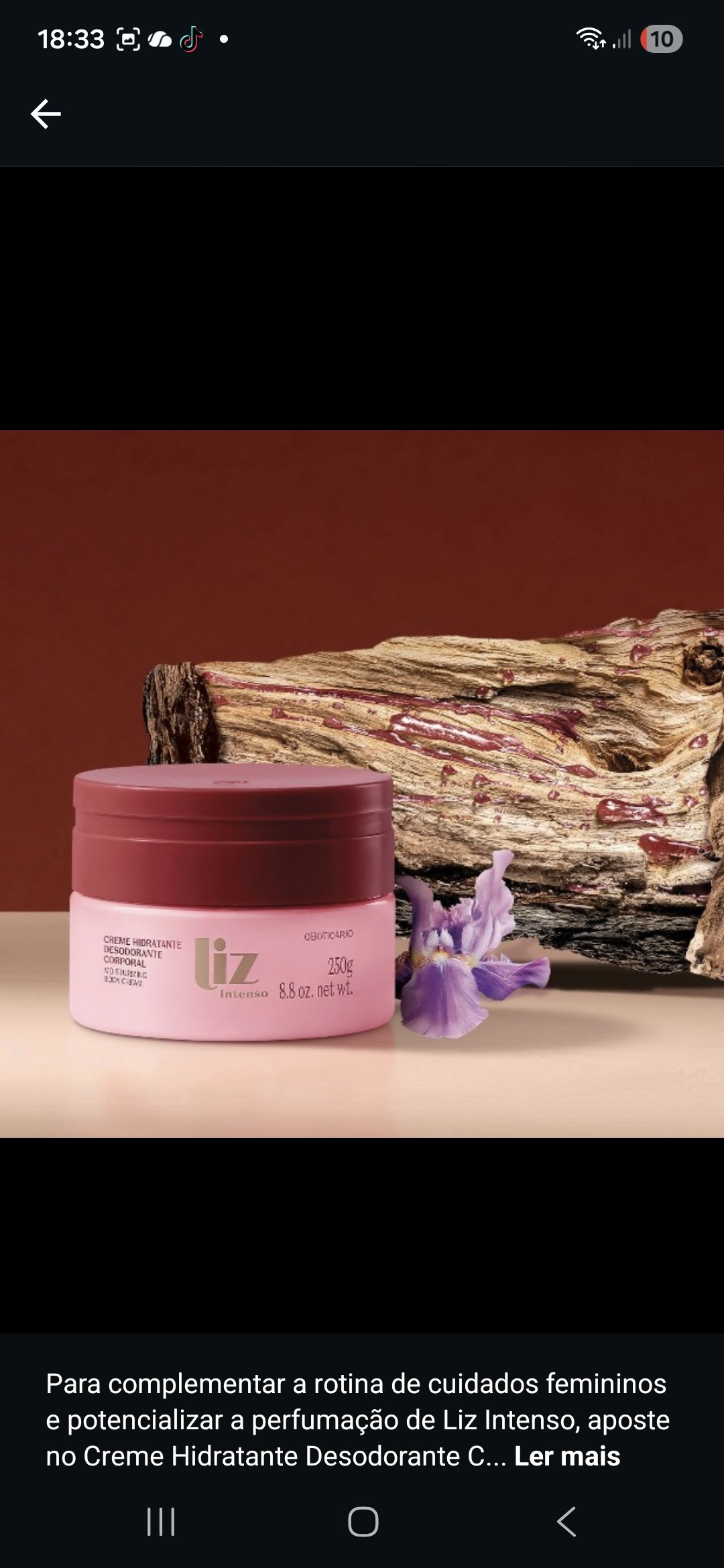 Creme Hidratante Desodorante Corporal Liz Intenso