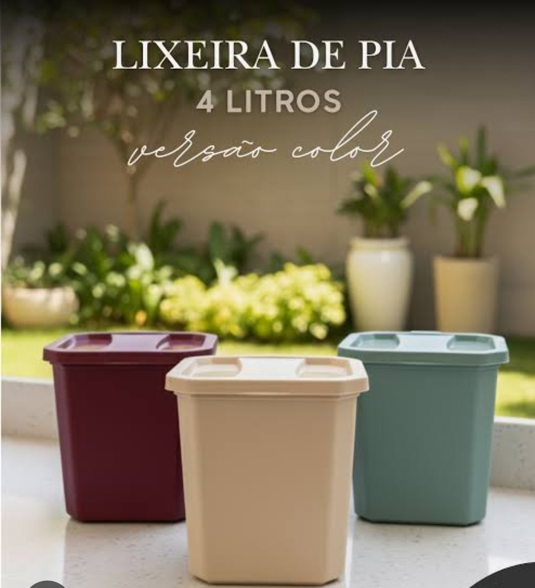 Lixeira 4 lts para pia de cozinha
