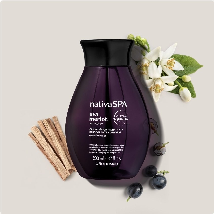 Óleo Bifásico Hidratante Desodorante Corporal Nativa SPA Uva Merlot
