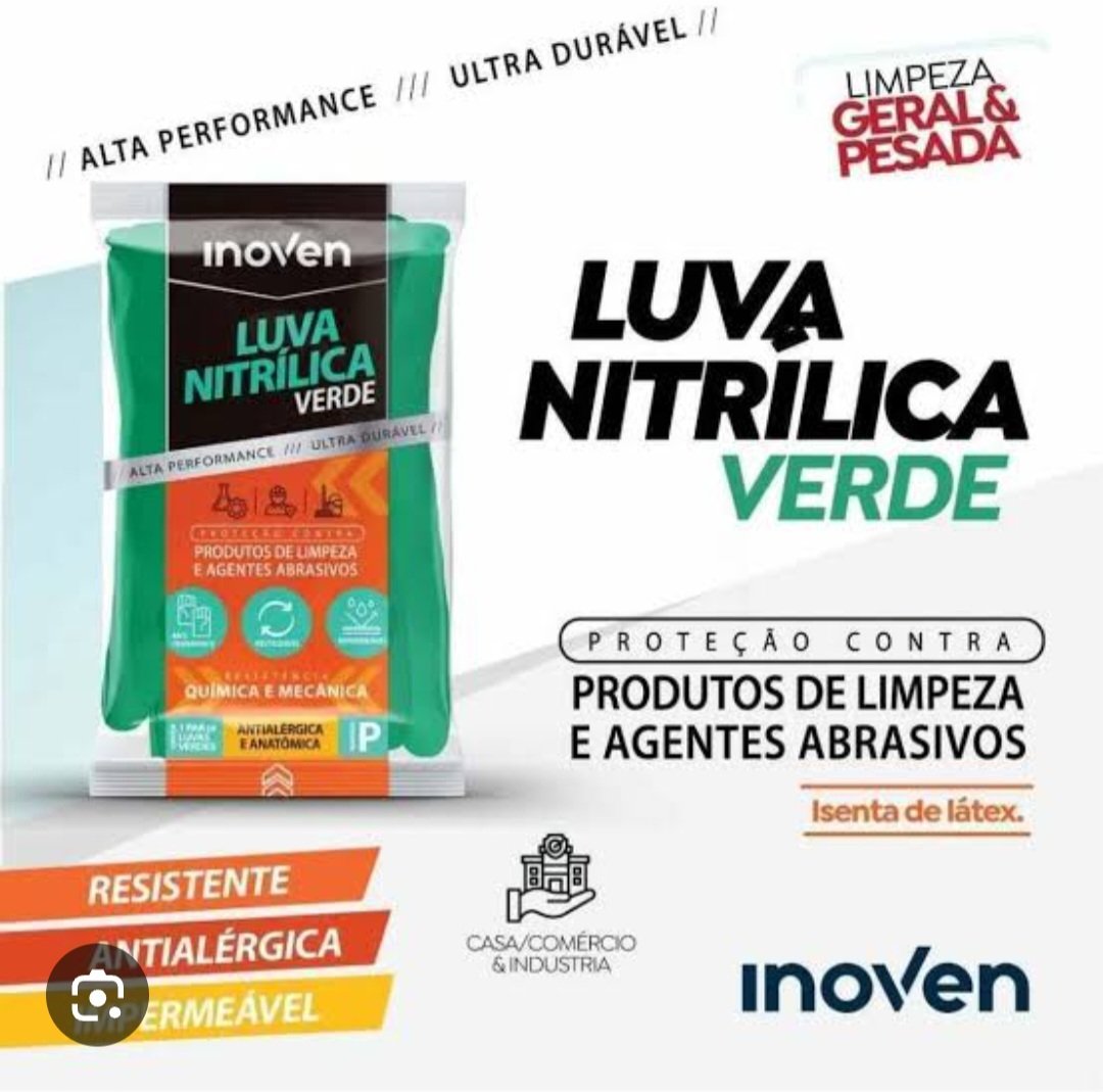 Luva nitrilica verde tam: G