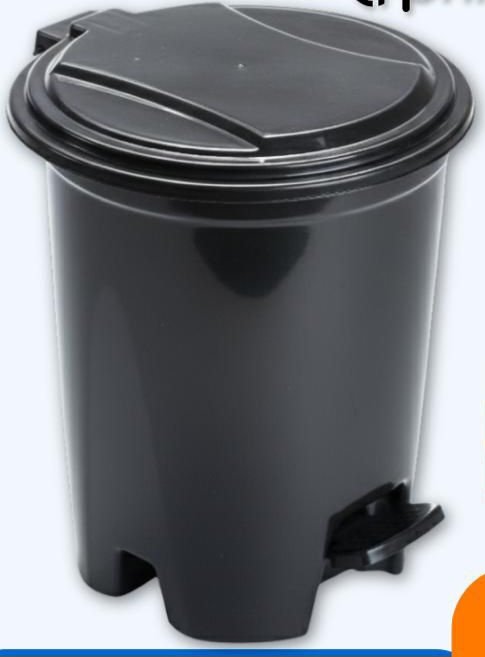 Lixeira pedal preto 7 lt