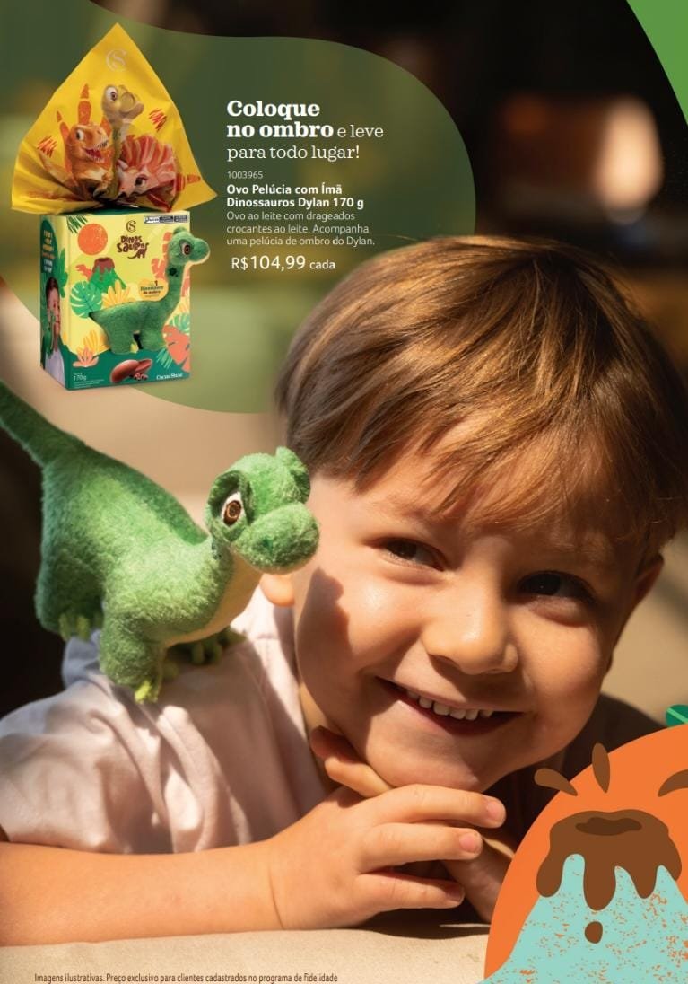 Ovo pelucia com uma Dinossauro