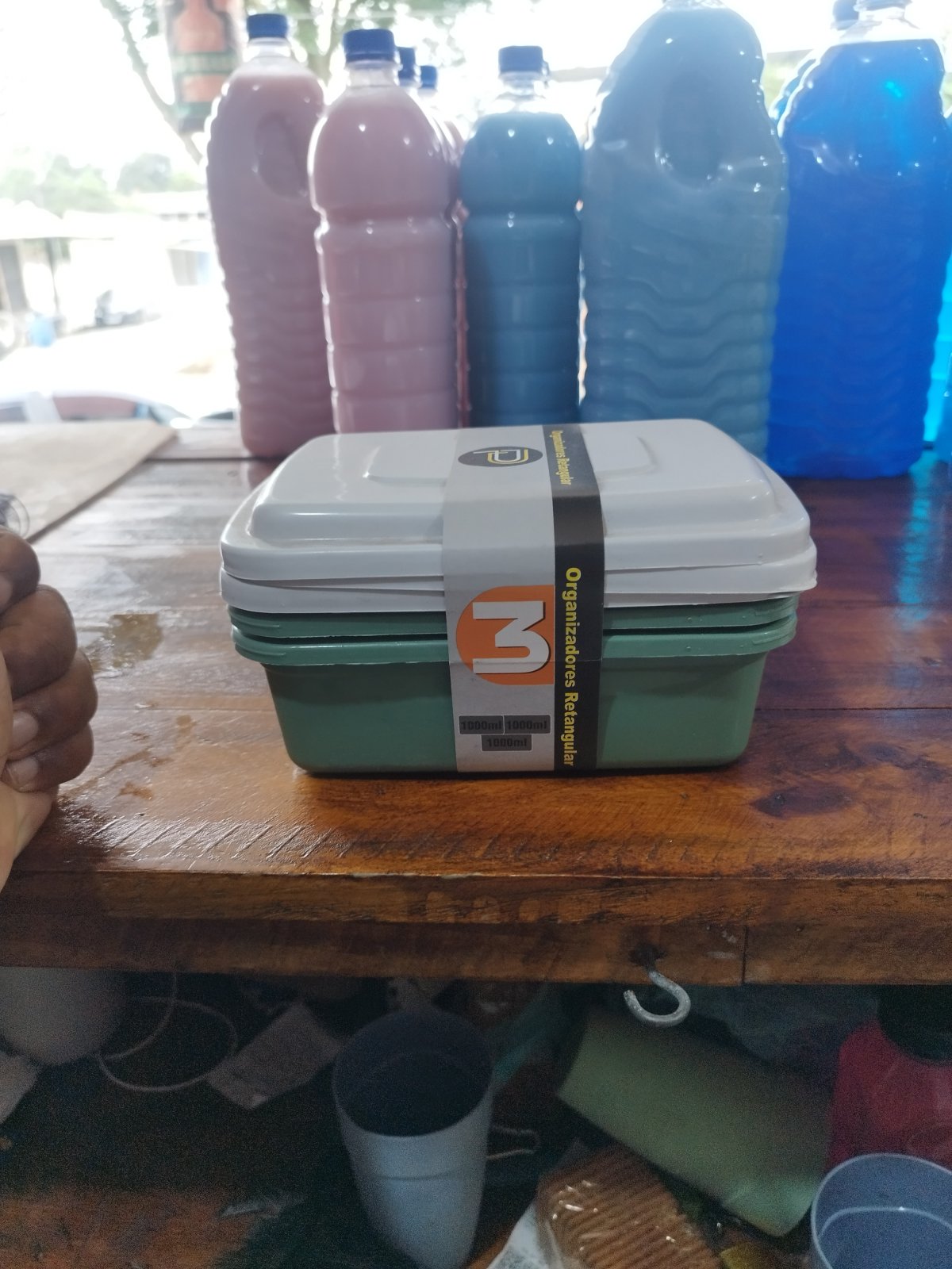 Pote organizador quadrado C/3 unidades