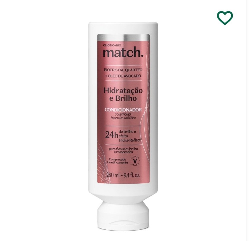 MATCH CONDICIONADOR HIDRATAÇÃO E BRILHO 280ML