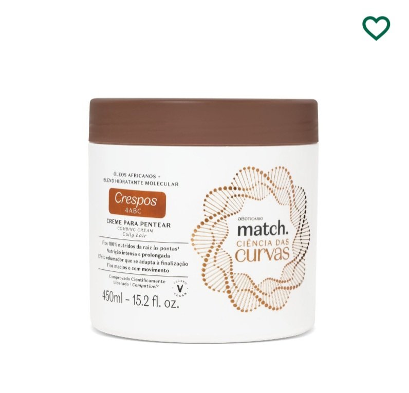MATCH CREME PARA PENTEAR CIÊNCIAS DAS CURVAS CRESPOS 450ML