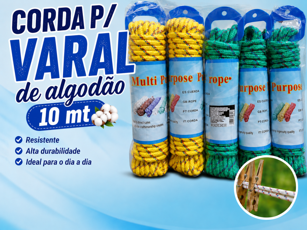 Corda p varal de algodão 10 mt.