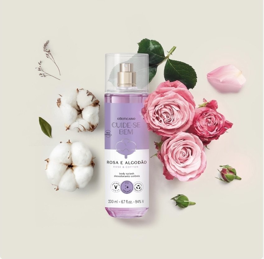 Body Splash Desodorante Colônia Cuide-se Bem  Rosa E Algodão
