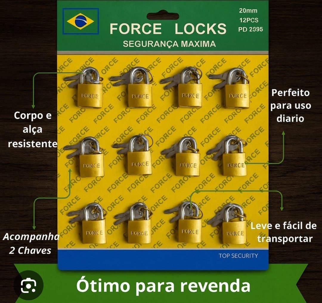 12 cadeados 25 mm