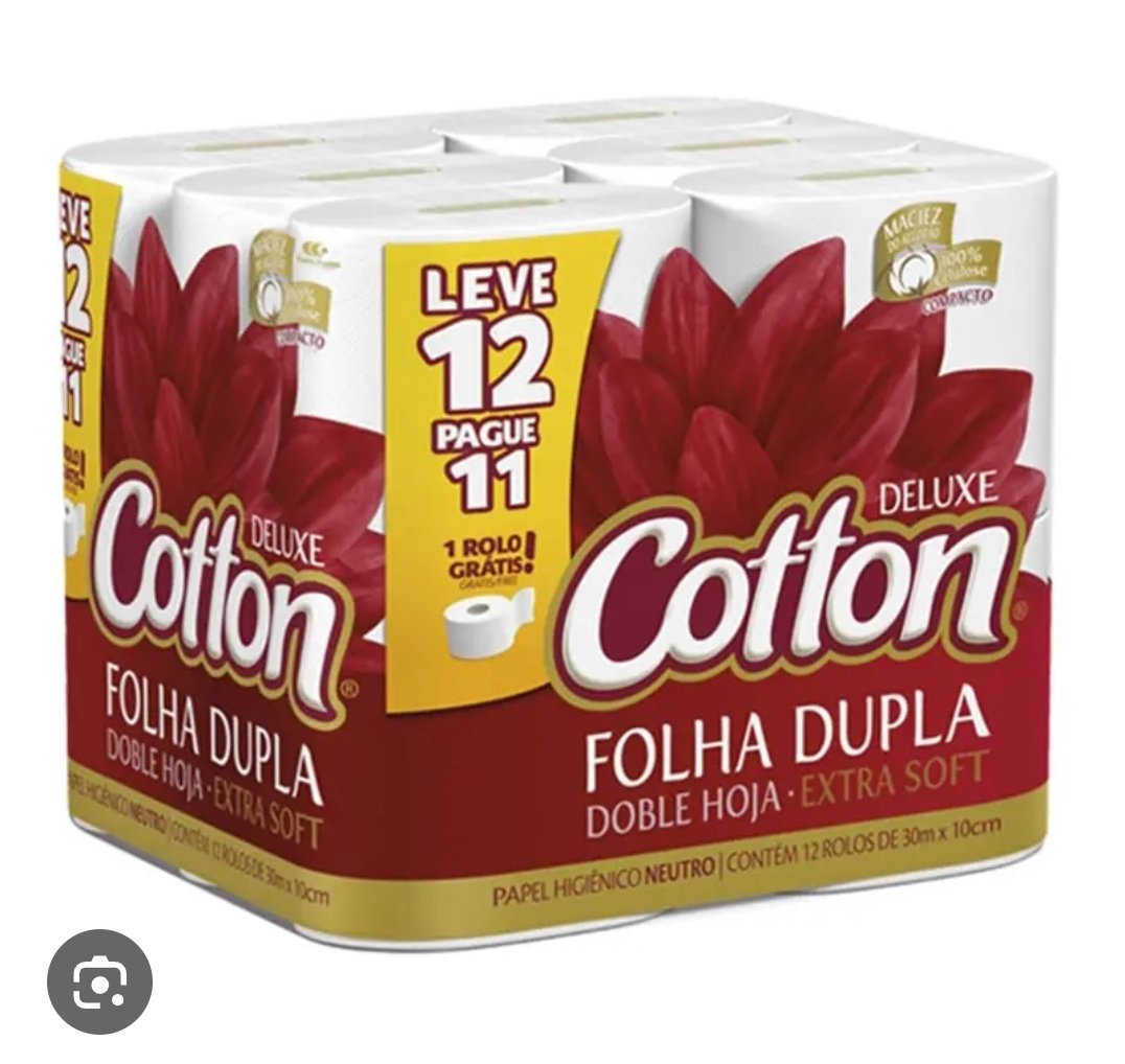 Papel higienico cotton 12 rolos