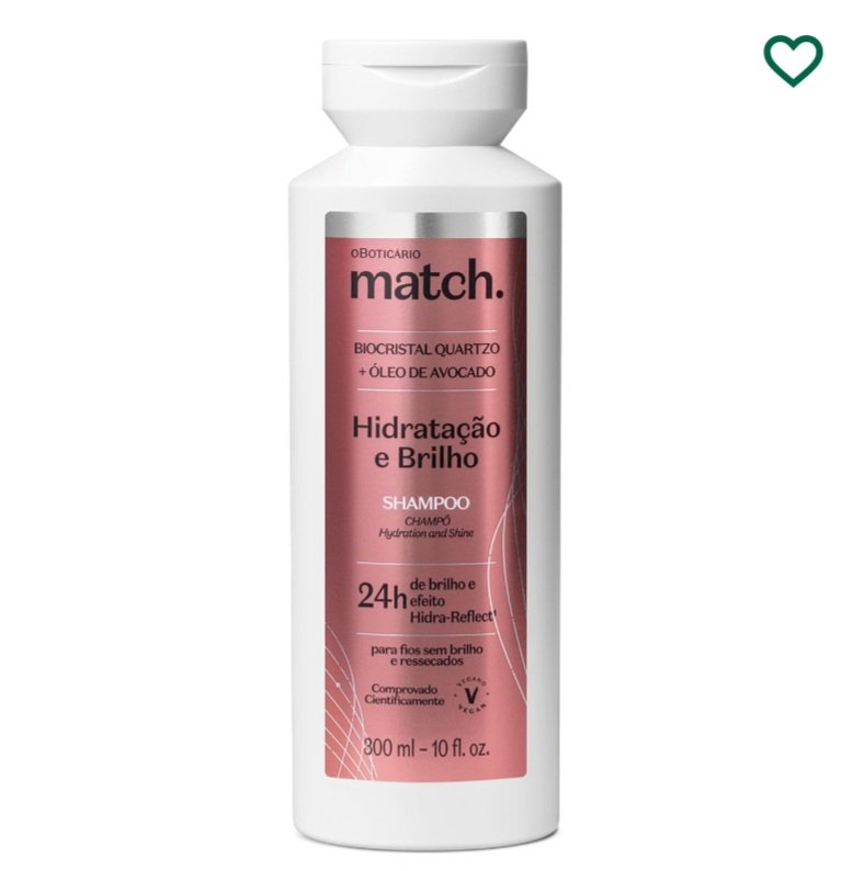 MATCH SHAMPOO HIDRATAÇÃO E BRILHO 300ML