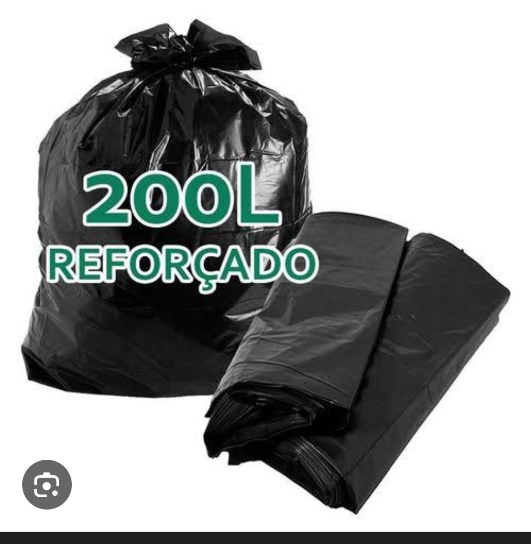 Saco p lixo 200 lts c/ 100 un. Reforçado