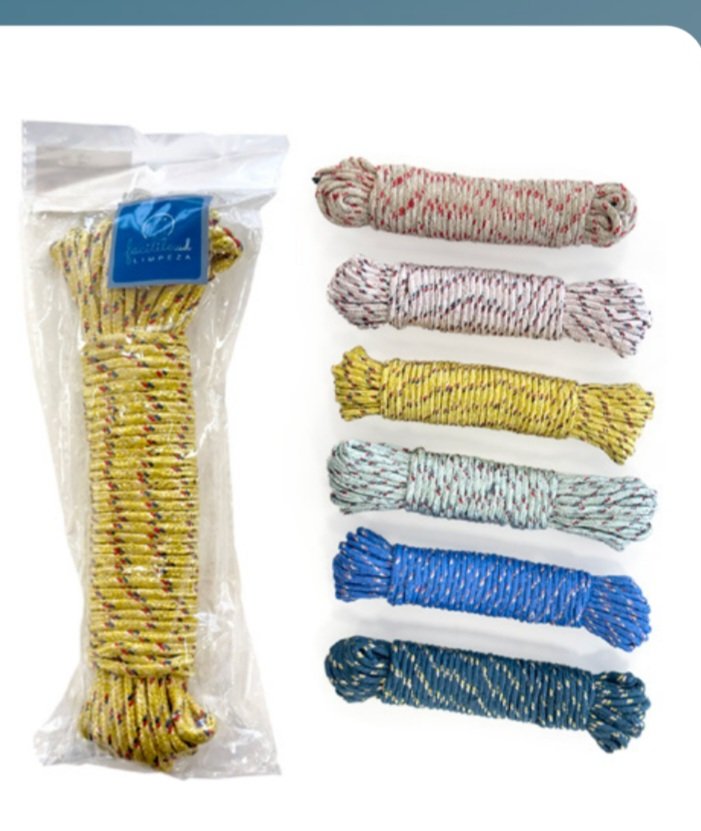 Corda p varal de algodão 15 mt. A partir de 10 un.