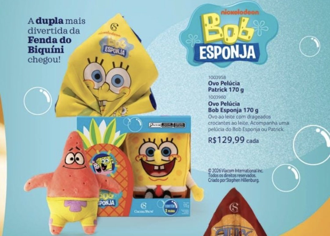 Ovo pelucia bob esponja ou Patrick