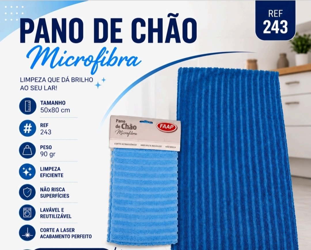 Pano de chão microfibra 50x80