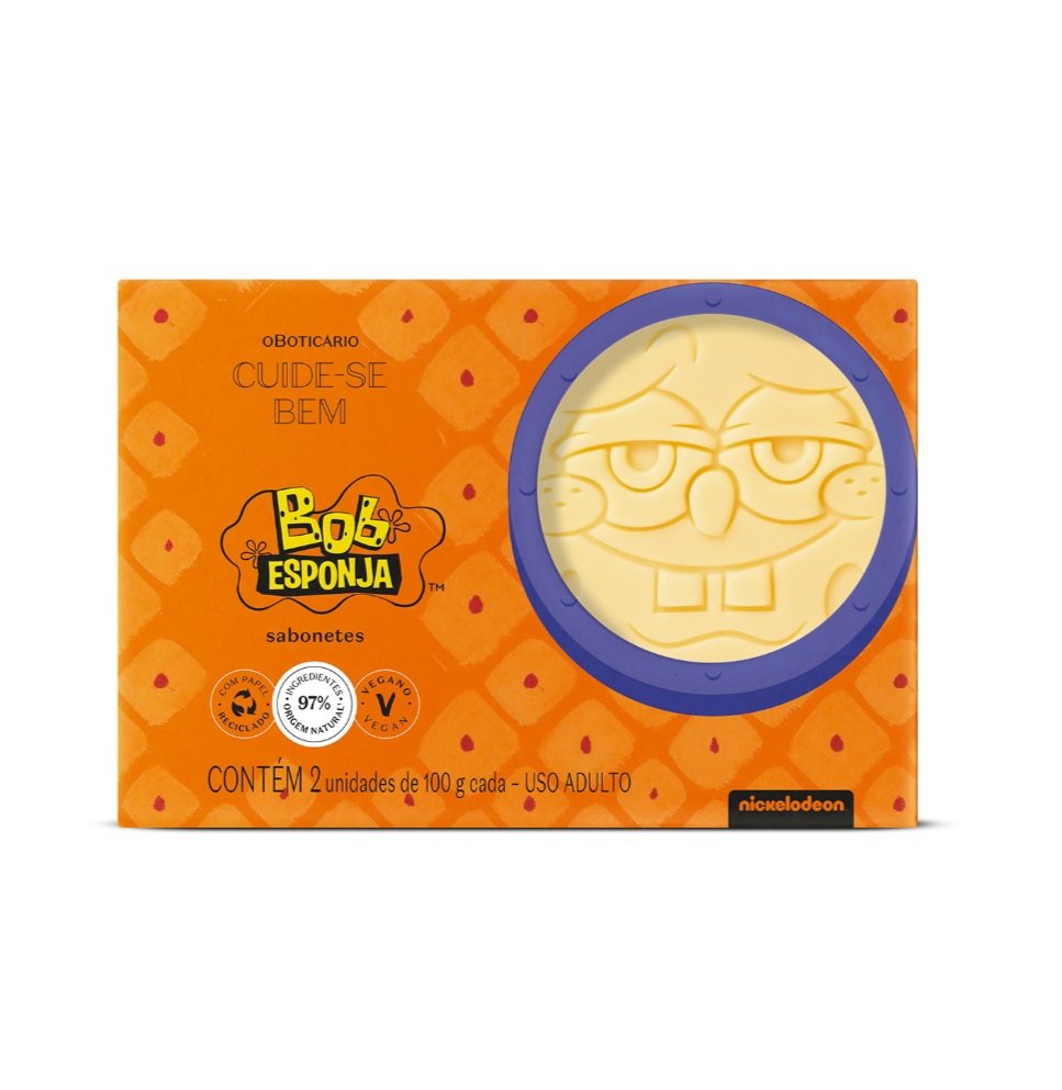 Bob Esponja 2 Sabonete em Barra 100g cada