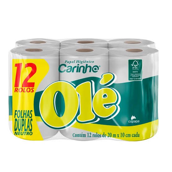 Papel higiênico folha dupla 12 rolos
