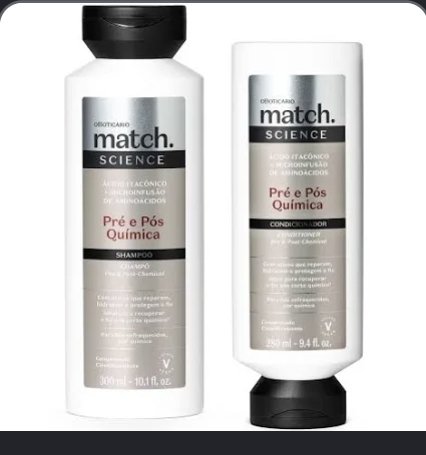 Combo Match Science Pré e Pós-Química: Shampoo 300ml + Condicionador 280ml