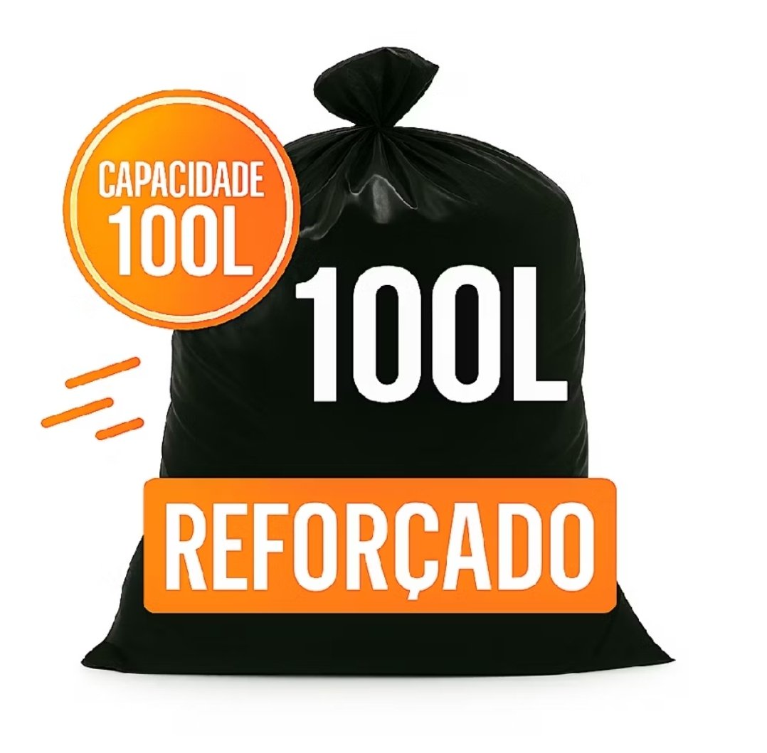 Saco p lixo 100 lt c/ 100 un. Reforçado