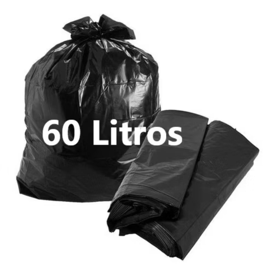 Saco p lixo 60 lts c/ 100 un. Reforçado