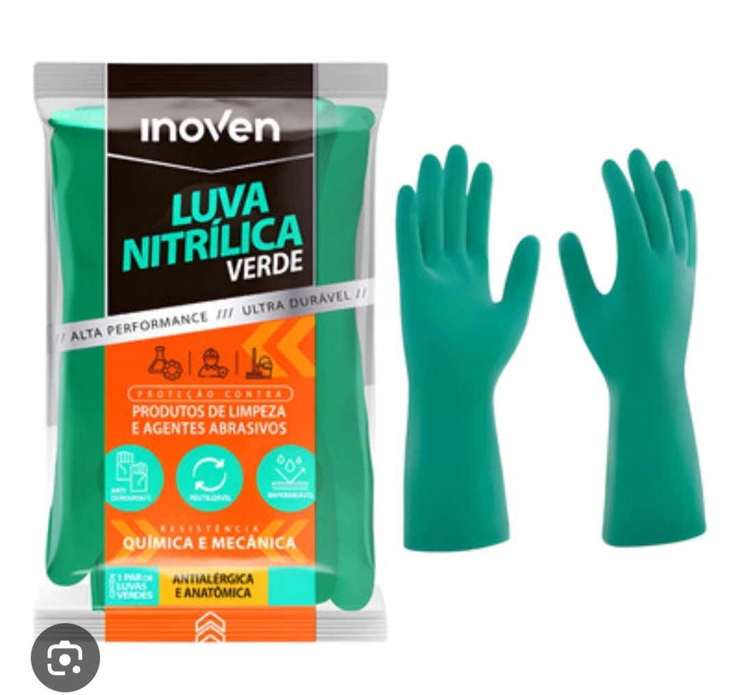 Luva  nitrilica verde tam: M